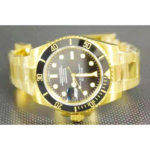 Rolex Submariner BP 116618LN Black Full YG Wrapped Swiss ETA 2836