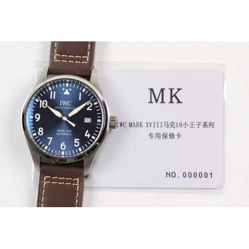 IWC MARK XVII Le Petit Prince IW327004 SS MK Blue DIAL ON Brown LEATHER STRAP A2892