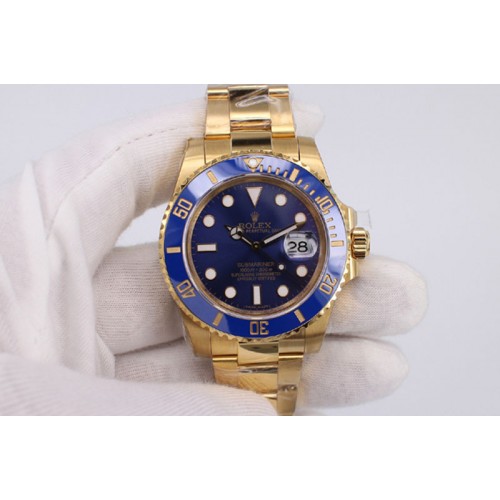 Rolex Submariner BP 116618 Blue Full YG Wrapped Swiss 2836