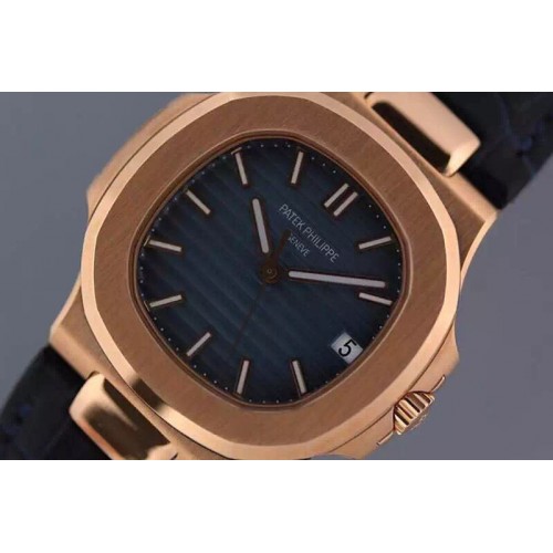 Patek Philippe Nautilus Jumbo 5711R V3 Blue Dial on Leather Strap 1:1 Best Edition A2824