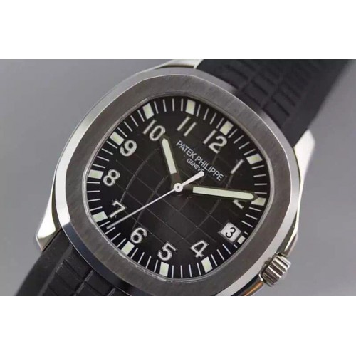 Patek Philippe Aquanaut Jumbo V4 SS Black Dial on Black Rubber Strap 1:1 Best Edition A2824