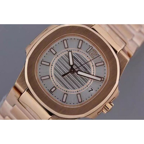 Patek Philippe 7011/1R-001 Nautilus Ladies Rose Gold/Rose Gold White Swiss Eta Qtz 1 : 1