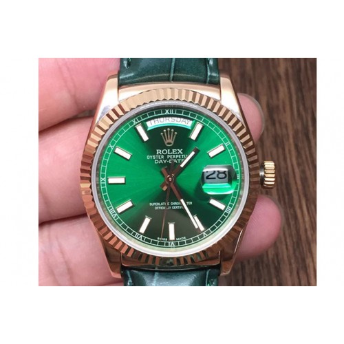 Rolex DayDate Fluted Green RG/LE Asian Eta 2836