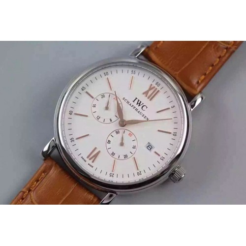 IWC Portofino Automatic SS/LE White Dial RG Mark MIYOTA 8219