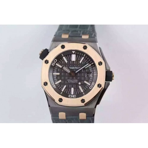 Audemars Piguet QEII CUP 2014 ROYAL OAK OFFSHORE DIVER V2 JF Best Edition On Leather Strap ( Free Gift XS Rubber strap)