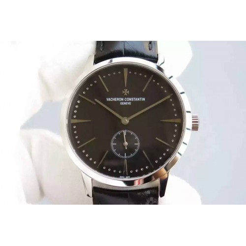 Vacheron Constantin SS MK Best Edition Black Dial on Black Leather Strap