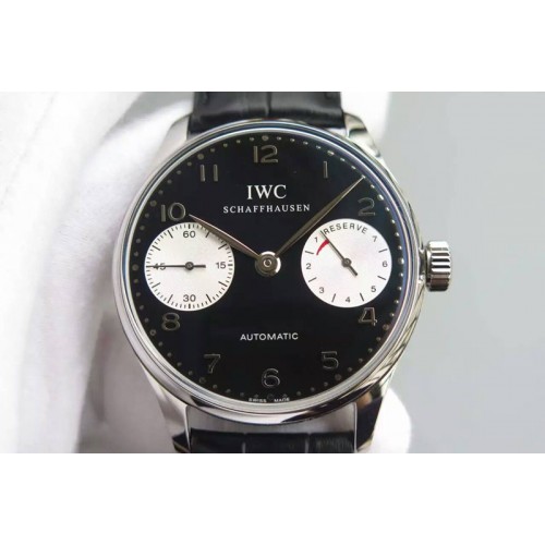 IWC Portuguese Real PR IW5001 YLF 1:1 Best Edition Black/White Dial on Black Leather Strap A52010 V3
