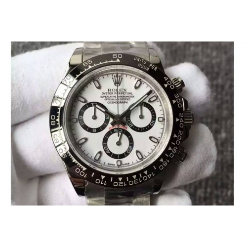 Rolex Daytona 116500 LN JF Best Edition White Dial on SS Bracelet A7750 (Same Thickness as Genuine)