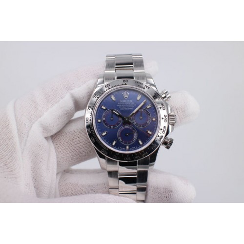 Rolex Daytona 2016 BP Full White Gold Wrapped Blue Dial on White Gold Bracelet A7750