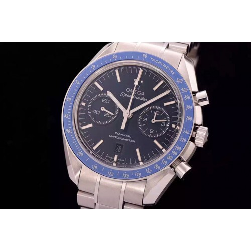 Omega SPEEDMASTER PROFESSIONAL MOONWATCH CHRONOGRAPH BLUE DIAL BEST EDITION ON SS BRACELET A9300