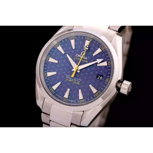 Omega Aqua Terra James Bond 007 Ledtion Blue Face Miyota 8205