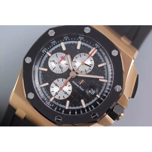 Audemars Piguet Royal Oak Offshore 44mm RG JF 1:1 Best Edition on Black Rubber Strap A3126
