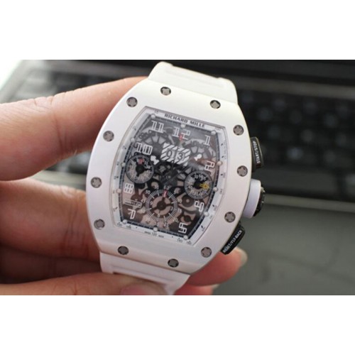 Richard Mille RM011-FM (Felipe Massa) Forged Carbon Flyback Chrono PVD Skeleton Dial Asian 7750 White