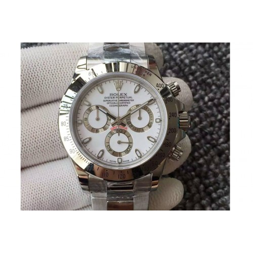 Rolex Daytona 116520 V2 JH 1:1 Best Edition White Dial on SS Bracelet A4130