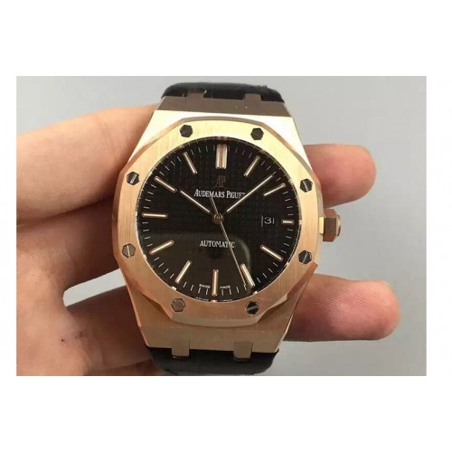 Audemars Piguet Royal Oak 41mm 15400 V6F 1:1 Best Edition RG/LE Black Dial A3120