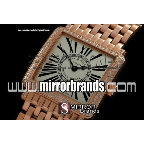 Luxury Franck Muller Ladies Master Square RG/RG Wht Swiss Quartz