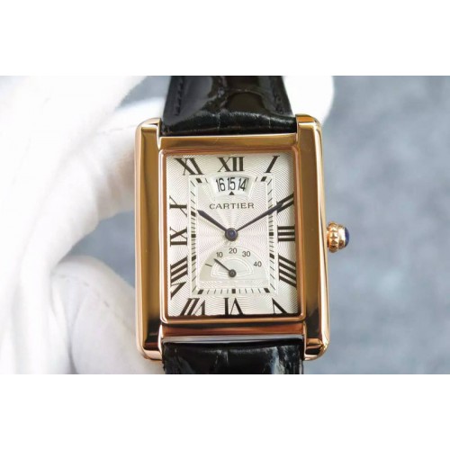 Cartier Rose Gold Power Reserve Extra Large Tank Watches A2824