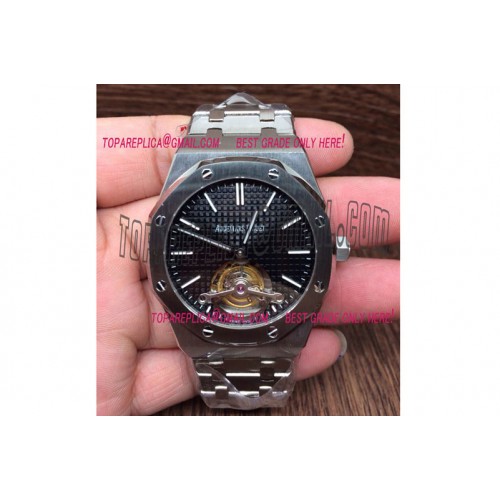 Audemars Piguet Royal Oak 41mm Tourbillon SS Black Dial on SS Bracelet