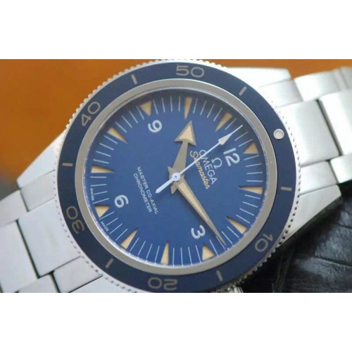 Omega Seamaster 300 Master Co-Axial Liquidmetal V6F Best Edition Blue Face on SS Bracelet A8400