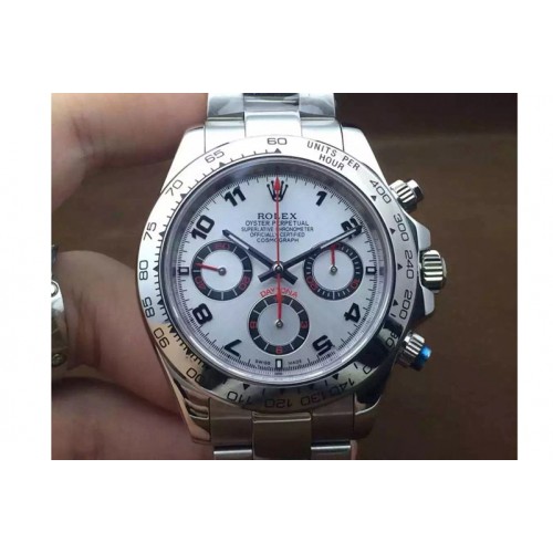 Rolex Daytona 42mm JF SS/SS White Face Number A7750
