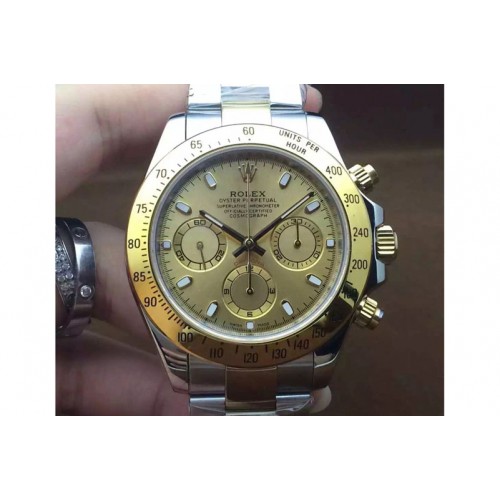 Rolex Daytona 42mm JF YG/SS Gold  Face Stick A7750