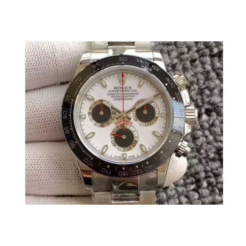 Rolex Daytona 2016 116500 V2 1:1 Best Edition Ceramic Bezel White Dial on SS Bracelet A4130
