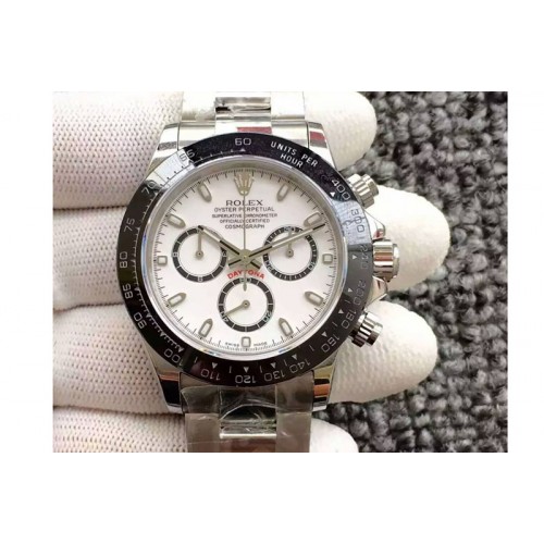 Rolex Daytona 2016 116500 V2 JH 1:1 Best Edition Ceramic Bezel White Dial on SS Bracelet A4130