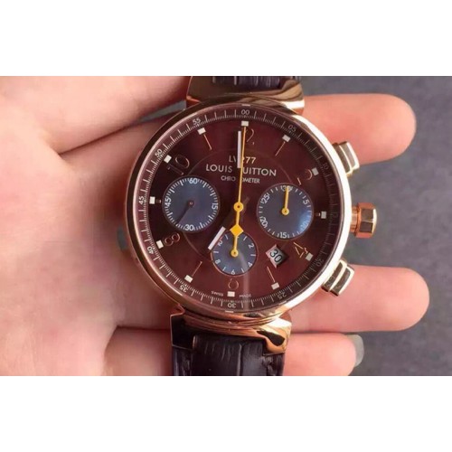 Louis Vuitton LV 277 France Design Watches Automatic Chronometer Brown