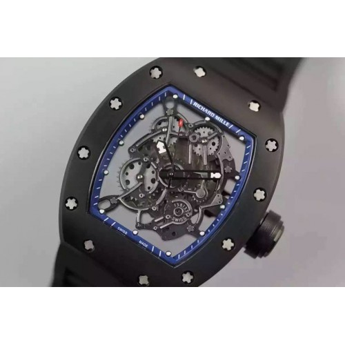 Richard Mille RM035 PVD RMF Blue Inner Bezel Skeleton Dial on Black Rubber Strap MIYOTA9015