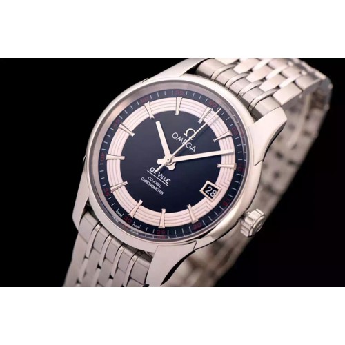 Omega De Ville Hour Vision Co-Axial 41mm SS V6F Best Edition Black Dial on SS Bracelet A8500