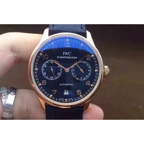 IWC Portuguese Real PR IW5007 YLF 1:1 Best Edition Blue Dial on Blue Leather Strap A52010