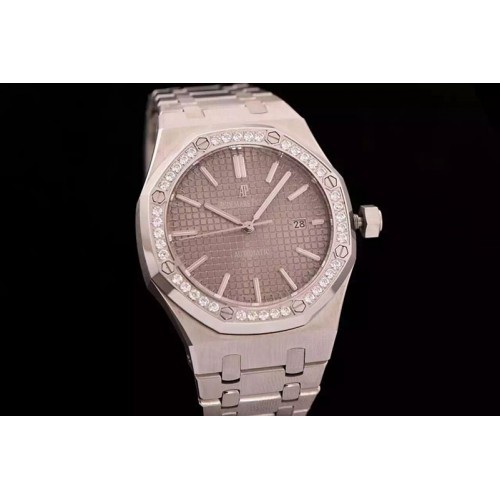 Audemars Piguet Royal Oak 41mm 15400 Lite Diamonds Bezel Grey Dial on SS Bracelet A3120