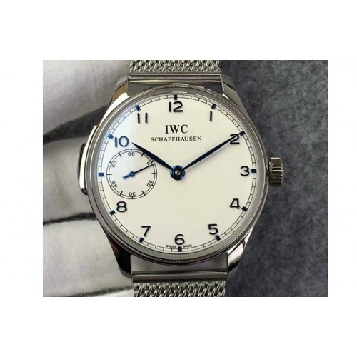 IWC Portuguese SS IW524204 YLF White Dial on SS Mesh Bracelet A95290