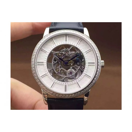 Jaeger-LeCoultre Skeleton SS/LE Diamond Bezel White Dial A2824