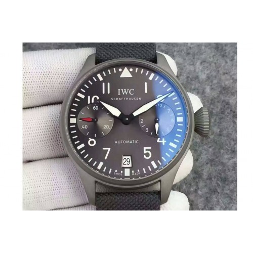 IWC BIG PILOT "PATROUILLE SUISSE" REAL PR SS ZF BEST EDITION GRAY DIAL ON NYLON LEATHER STRAP A51111