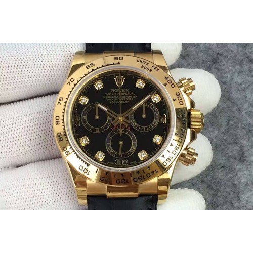 Rolex Cosmograph Daytona 116519 YG/LE Black Dail Diamond Marker A4130