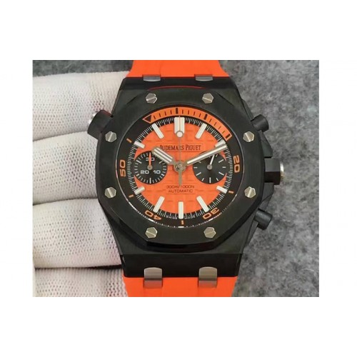 Audemars Piguet Royal Oak Offshore Diver Chronograph JH PVD Orange Dial on  Orange Rubber Strap A3124