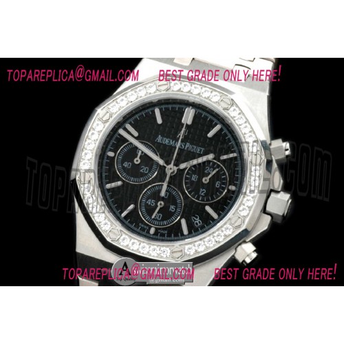 Audemars Piguet Royal Oak Chrono SS/SS Black Jap OS20 Quartz