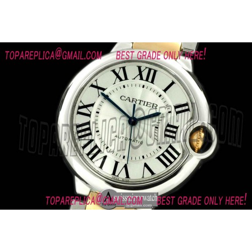 Ballon De Cartier Mid SS/YG White Swiss Eta 2671
