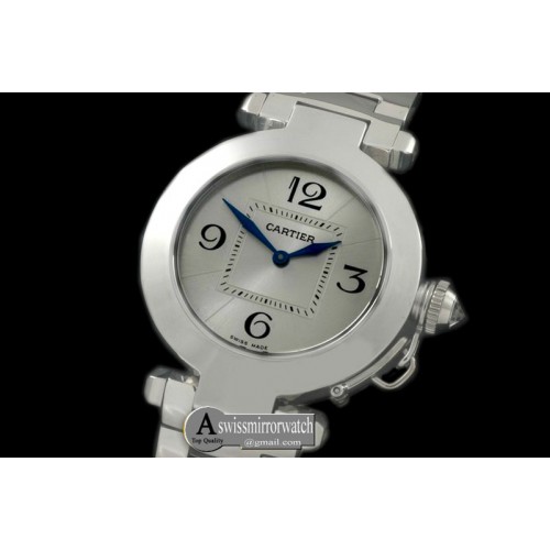 Cartier Pasha Ladies SS/SS White Swiss Ronde Quartz