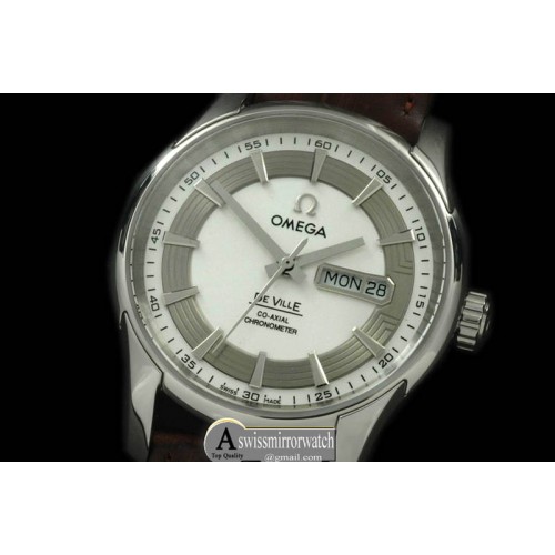 Omega Deville Co Axial Day/Date SS/LE White Asian 2836
