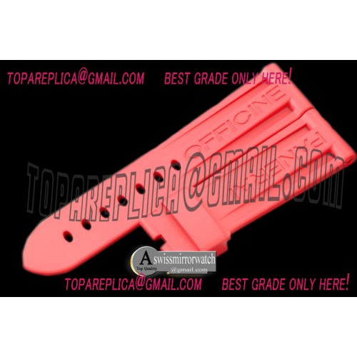 Panerai 24/22 Pink Rubber Strap for 44mm Pams