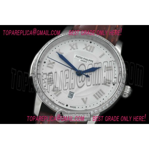 Patek Philippe Calastrava Automatic SS/LE White Roman Asian 2824