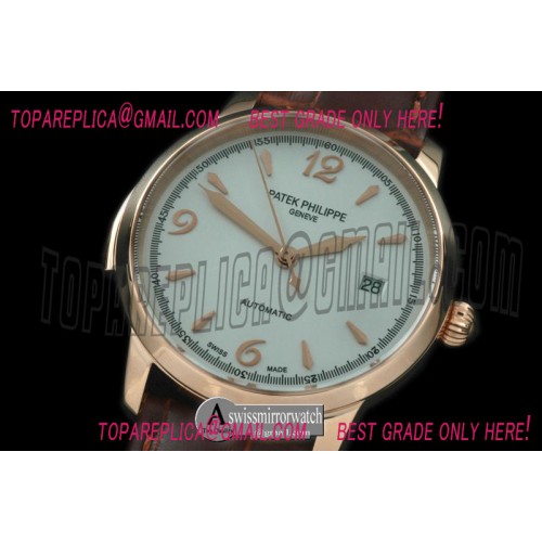 Patek Philippe Calastrava Automatic RG/LE White Num Asian 2824