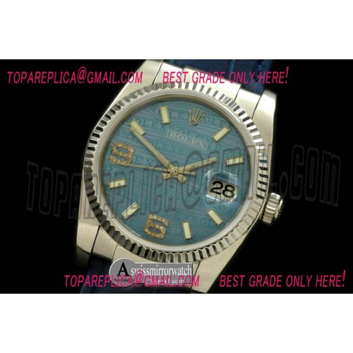 Rolex SS/LE Blue Swiss Eta 2836/3135-Real Diamonds