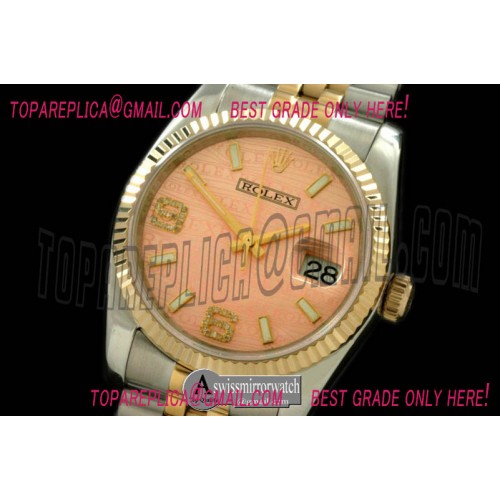Rolex SS/YG TT Salmon Swiss Eta 2836/3135-Real Diamonds Rolex SS/YG TT Salmon Swiss Eta 2836/3135-Real Diamonds