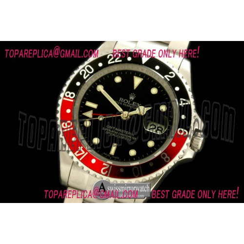 Rolex GMT II 16710 SS Black/Red Swiss 2836/3186