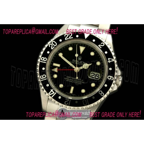 Rolex GMT II 16710 SS Black Asian 2836/3186