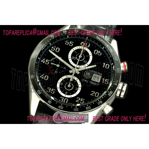 Tag Heuer Carrera 1887 Date Chrono SS/LE Black A-7750