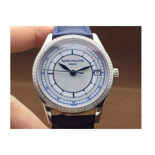 Patek Philippe 5296 Calastrava SS/Blue LE Diamond Bezel White A324 Patek Philippe 5296 Calastrava SS/Blue LE Diamond Bezel White A324